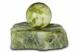 Polished Noble Serpentine Sphere with Base - Washington #341586-1